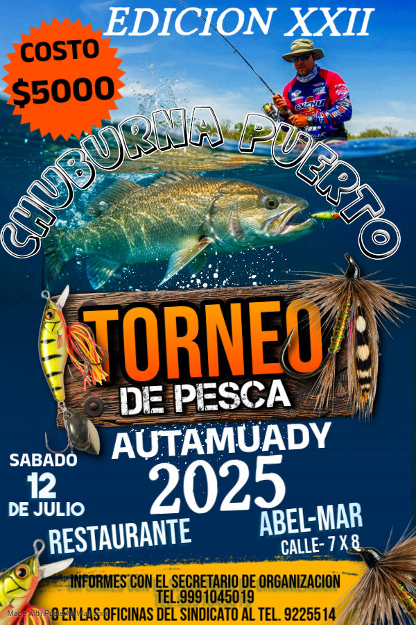 Blue Maximalist Fishing Competition Poster - Hecho con PosterMyWall